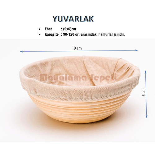 Mayalama Sepeti - Yuvarlak - Ebat:( 9xh6)cm - BEZLİ